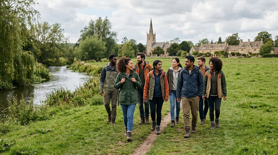 The River Windrush footpath from Burford to Swinbrook is about three miles